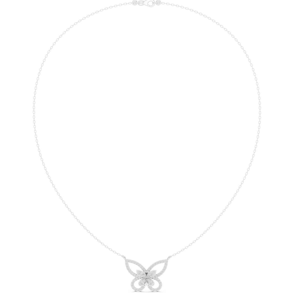 Butterfly diamond necklace with delicate open wing design