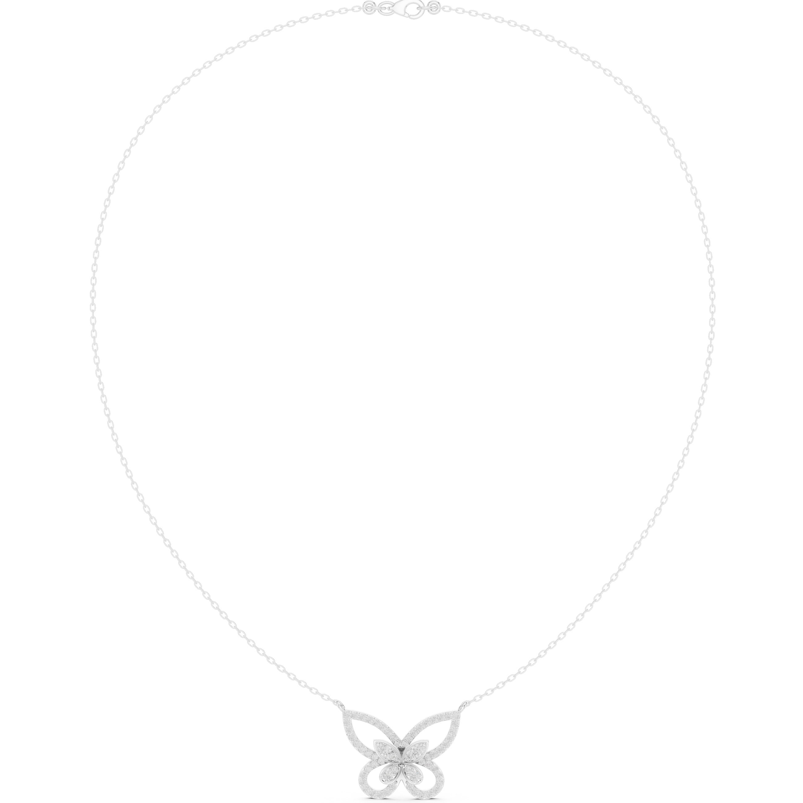 Butterfly diamond necklace with delicate open wing design