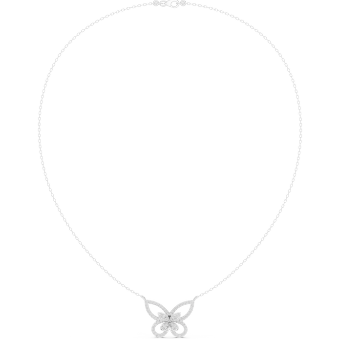 Butterfly diamond necklace with delicate open wing design
