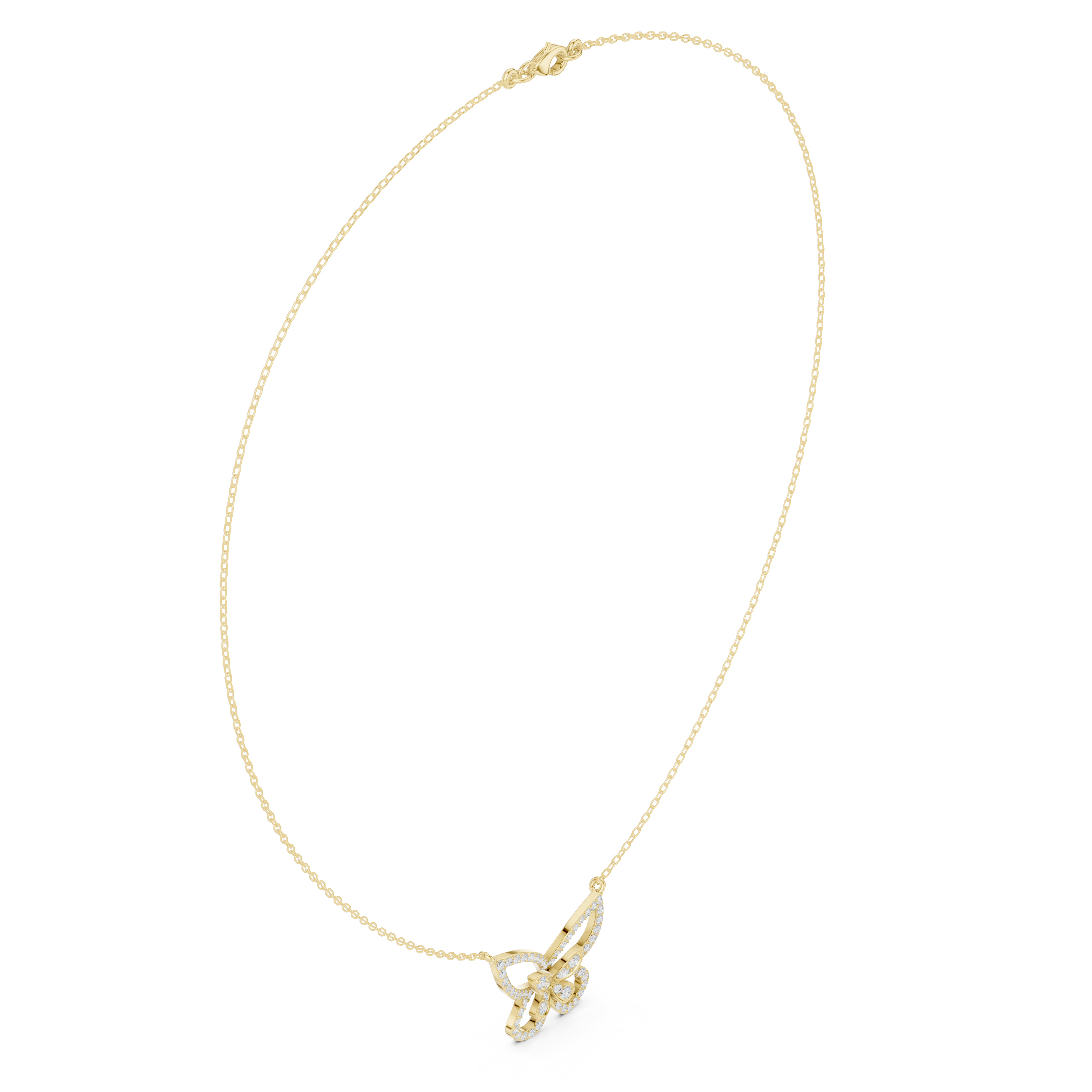Butterfly diamond necklace with delicate open wing design