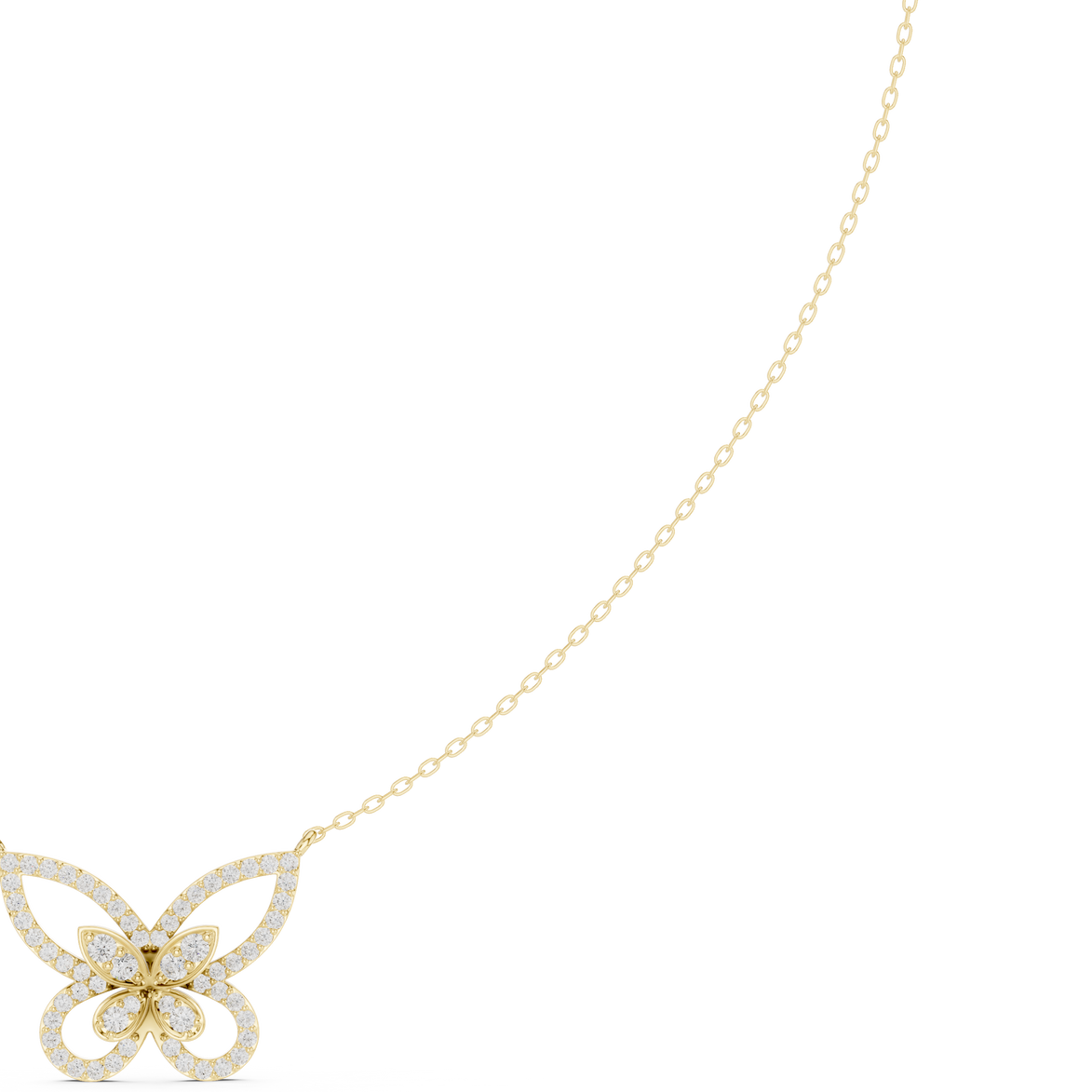 Butterfly diamond necklace with delicate open wing design
