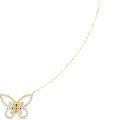 Butterfly diamond necklace with delicate open wing design