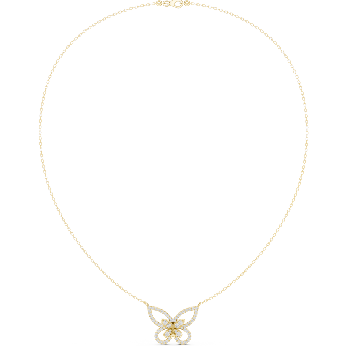 Butterfly diamond necklace with delicate open wing design