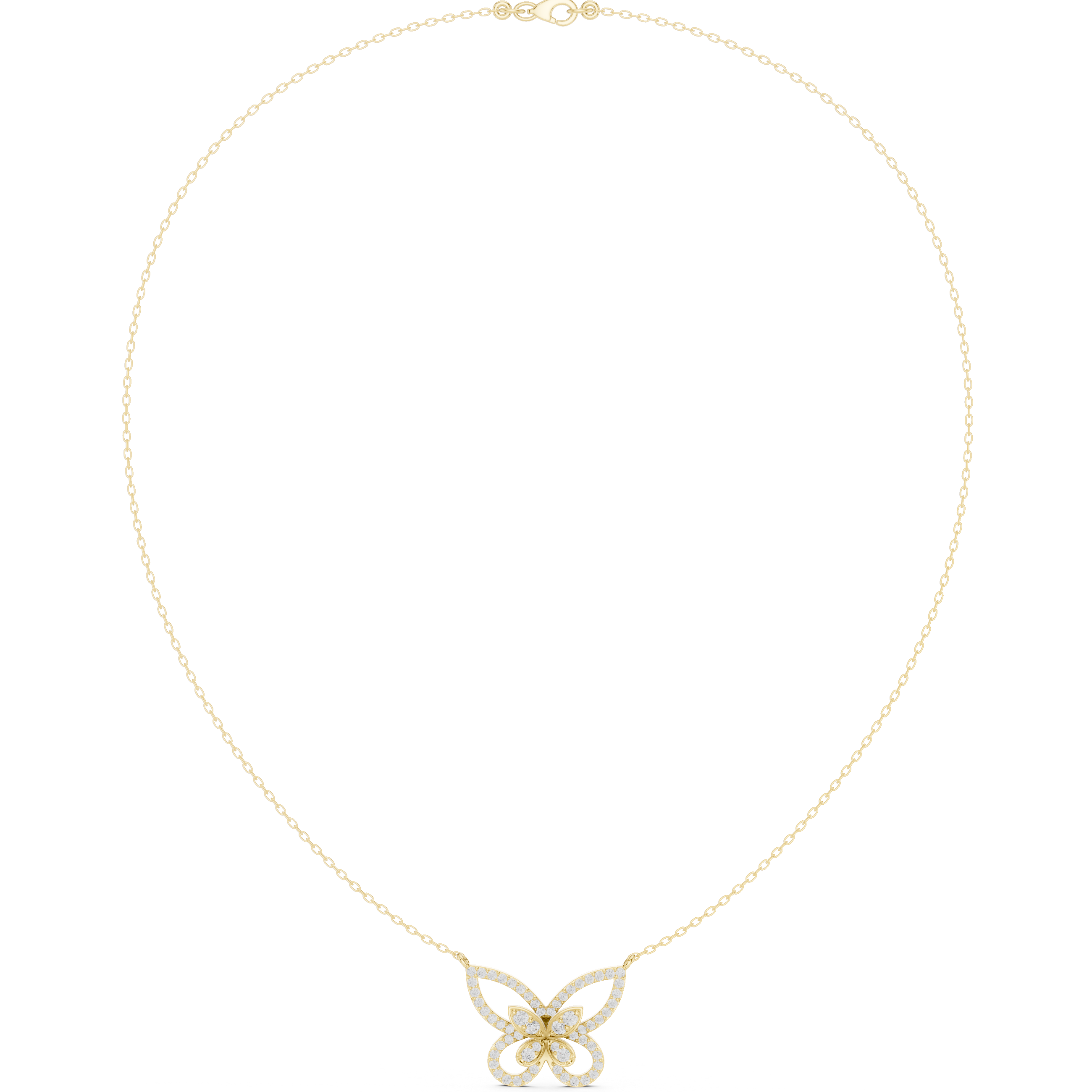 Butterfly diamond necklace with delicate open wing design