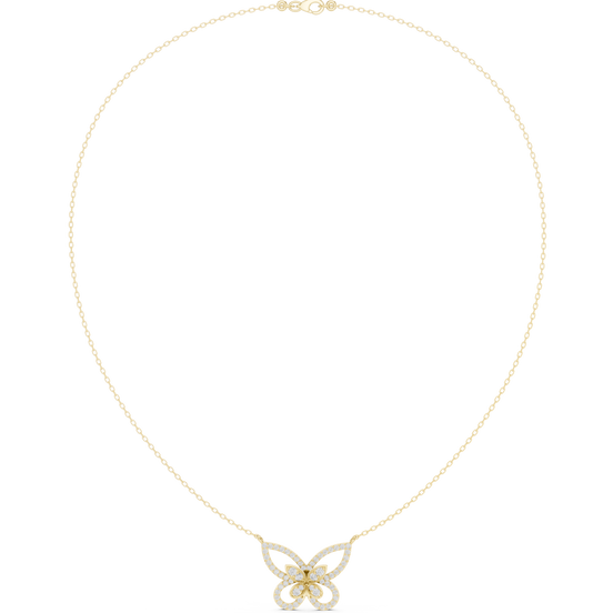 Butterfly diamond necklace with delicate open wing design