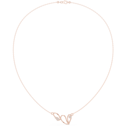 Abstract diamond necklace with butterfly inspired open curve design