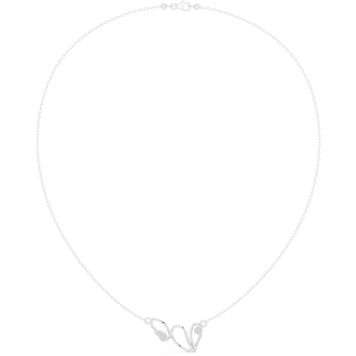 Abstract diamond necklace with butterfly inspired open curve design