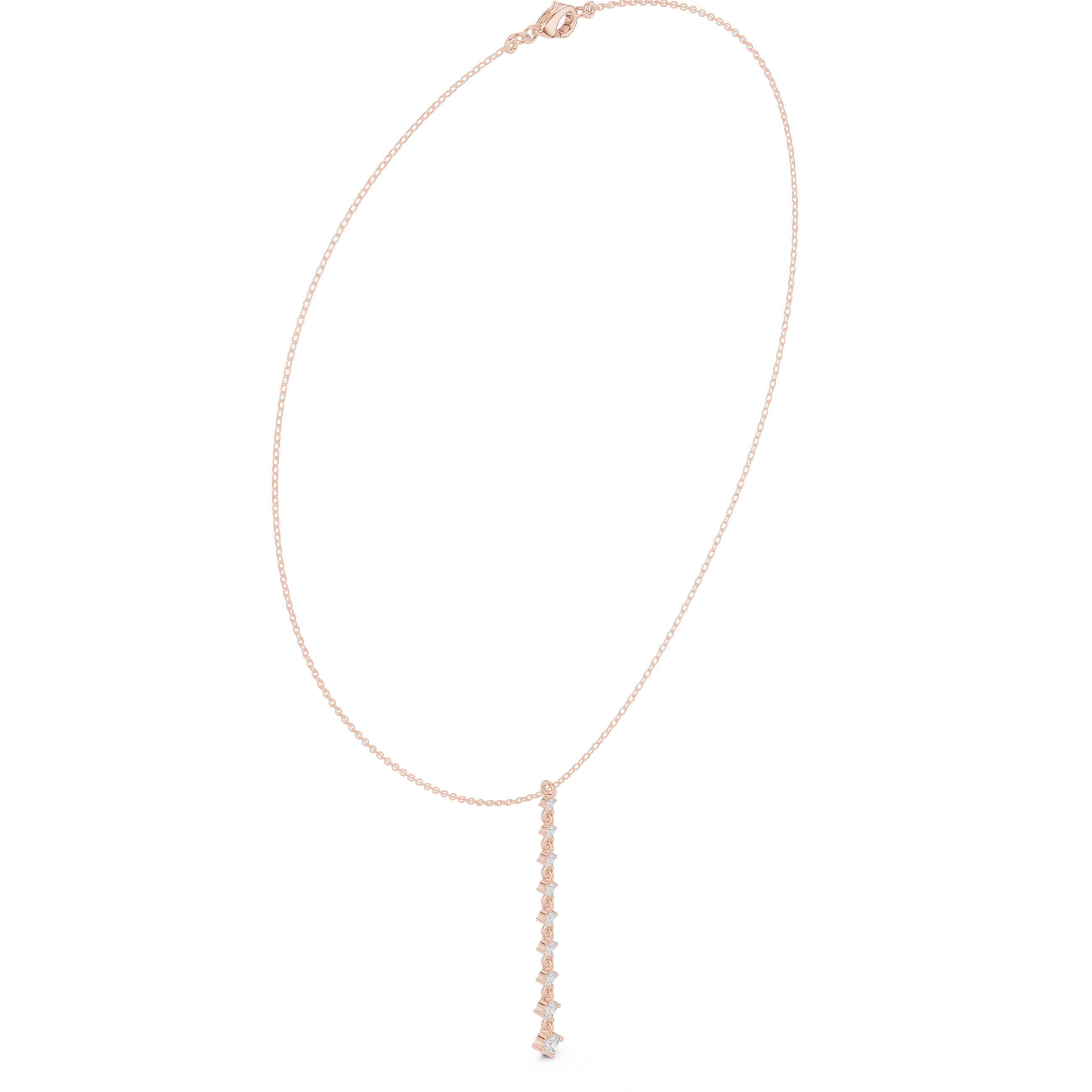 Diamond drop necklace with vertical line pendant design