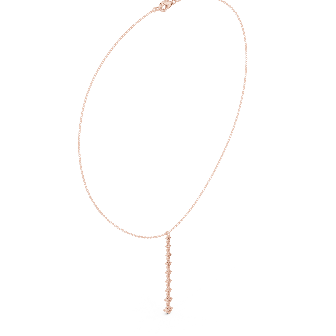 Diamond drop necklace with vertical line pendant design