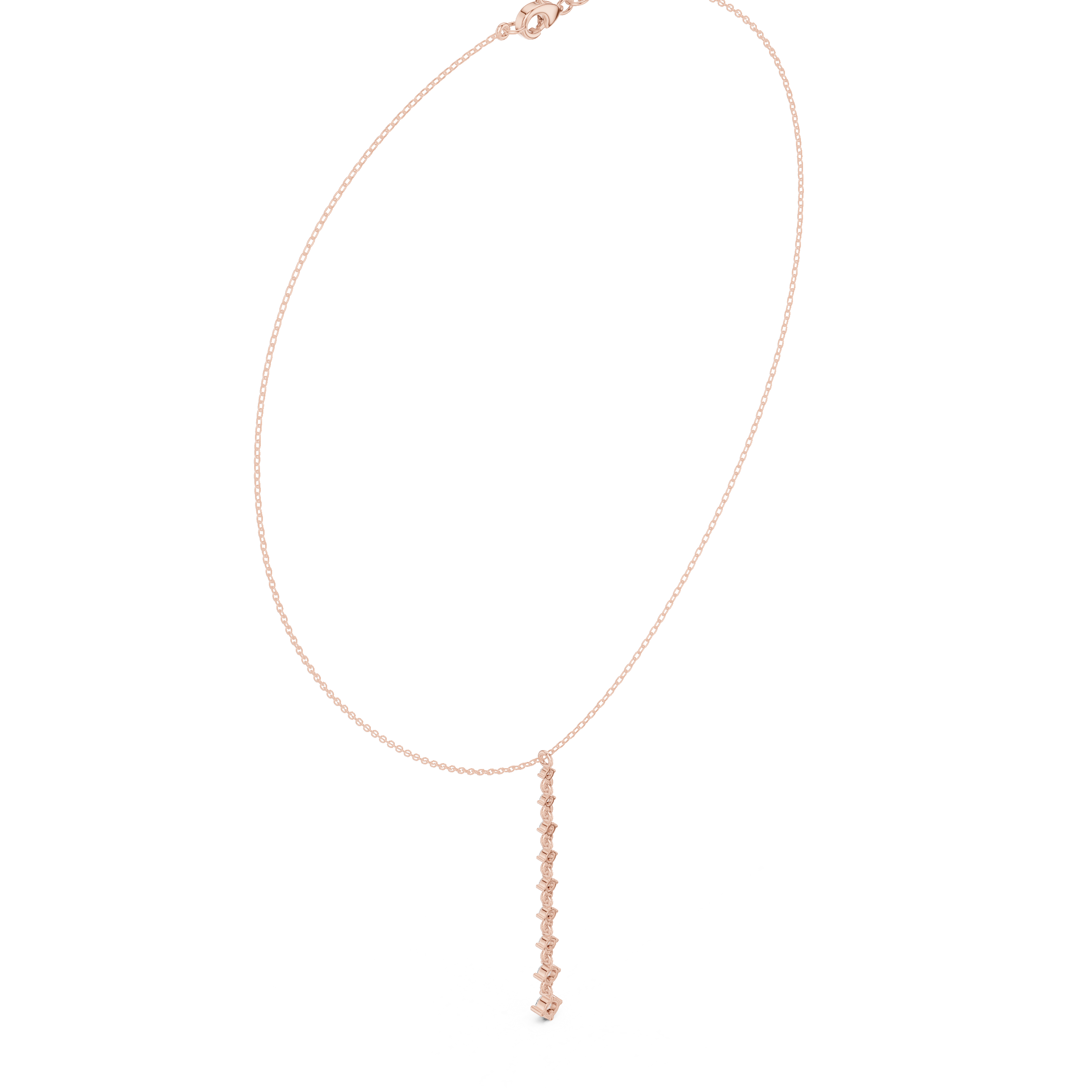 Diamond drop necklace with vertical line pendant design