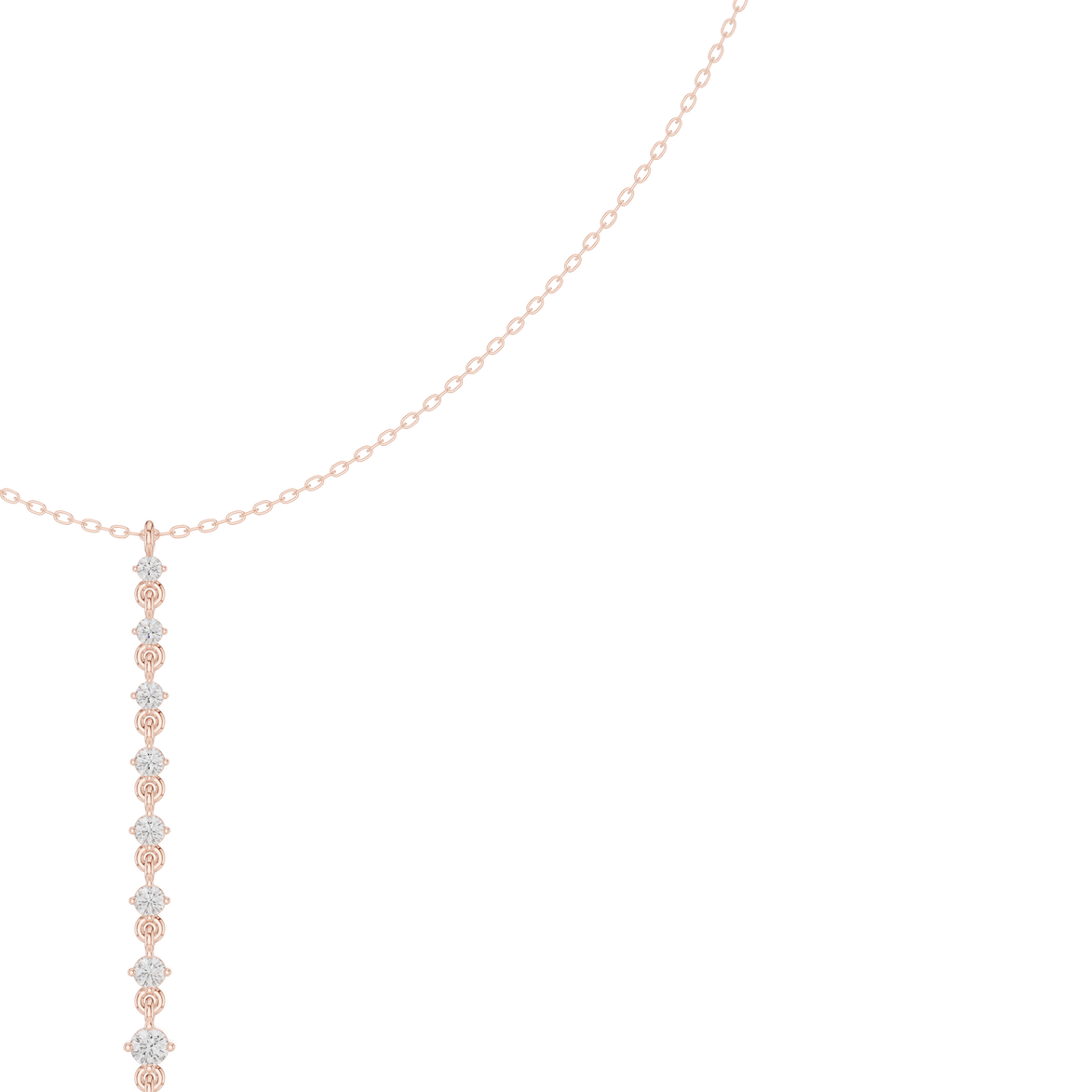 Diamond drop necklace with vertical line pendant design