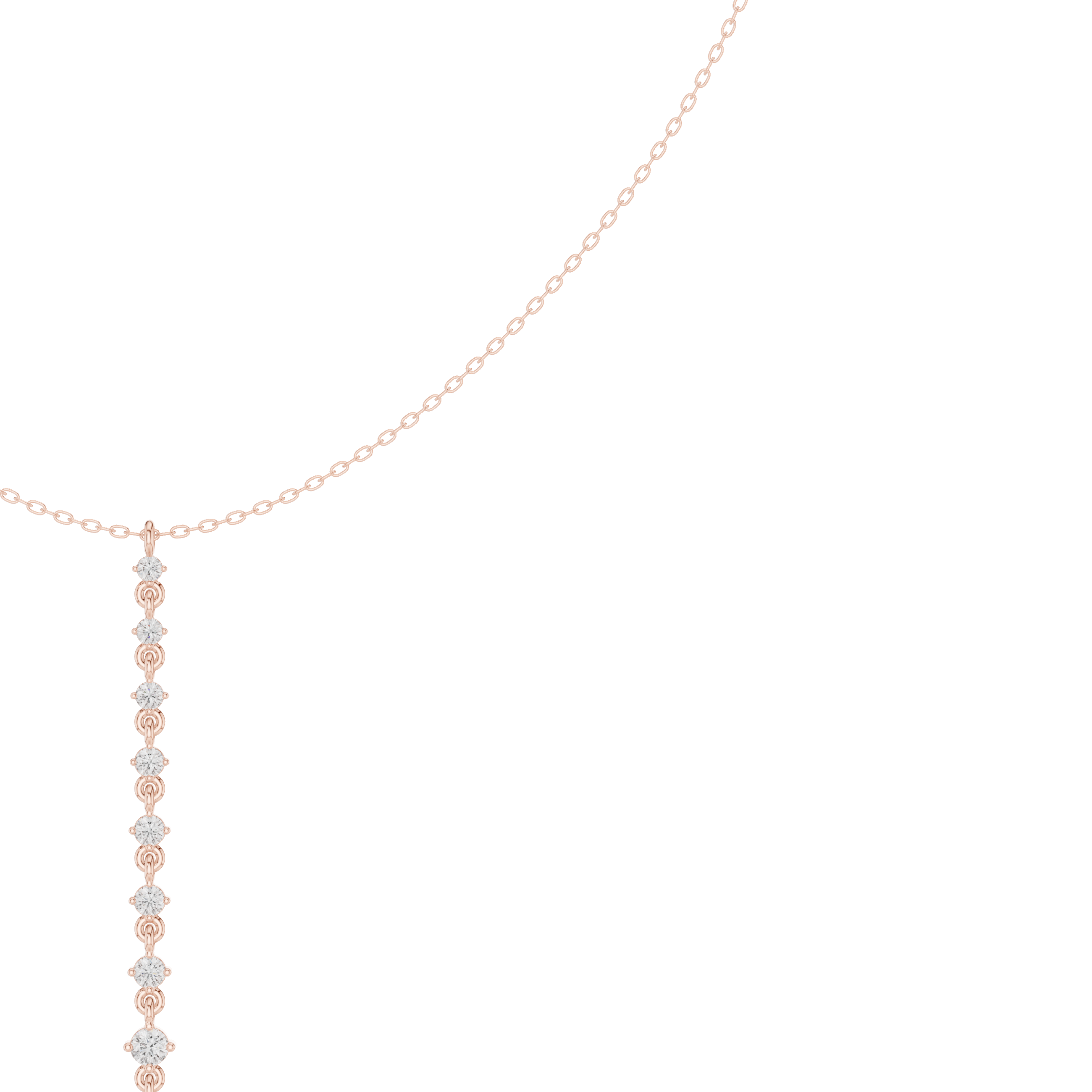 Diamond drop necklace with vertical line pendant design