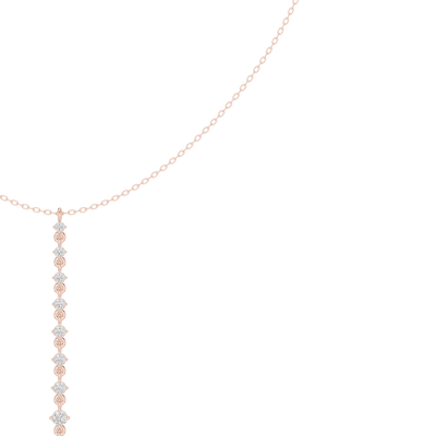 Round lab grown diamond bezel drop necklace in rose gold