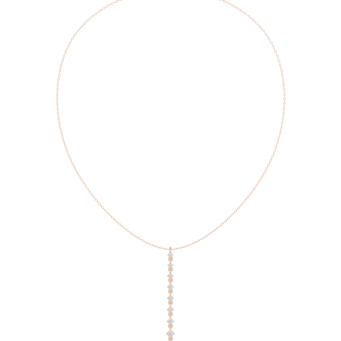 Diamond drop necklace with vertical line pendant design