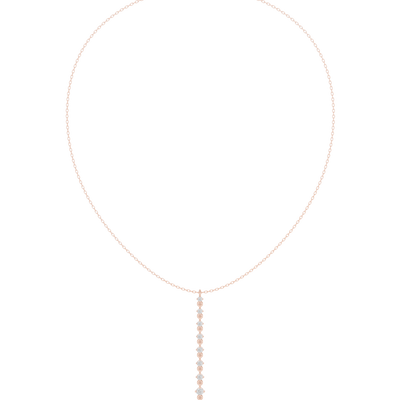 Diamond drop necklace with vertical line pendant design