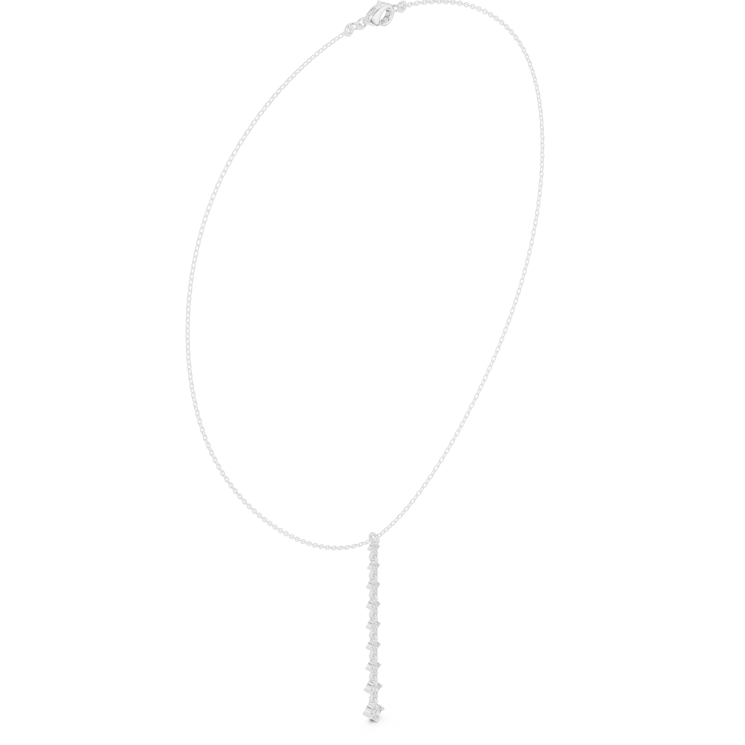 Diamond drop necklace with vertical line pendant design
