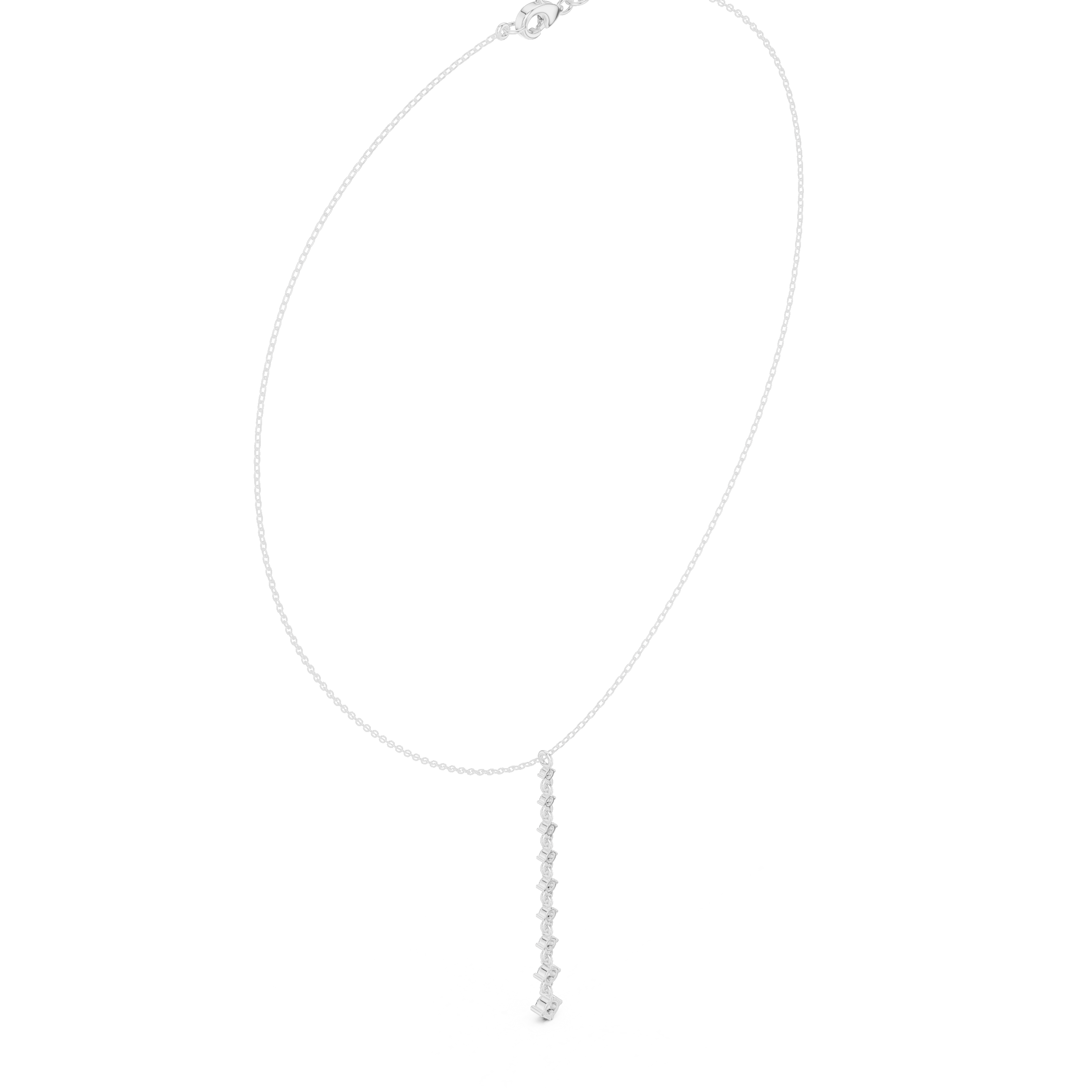 Diamond drop necklace with vertical line pendant design