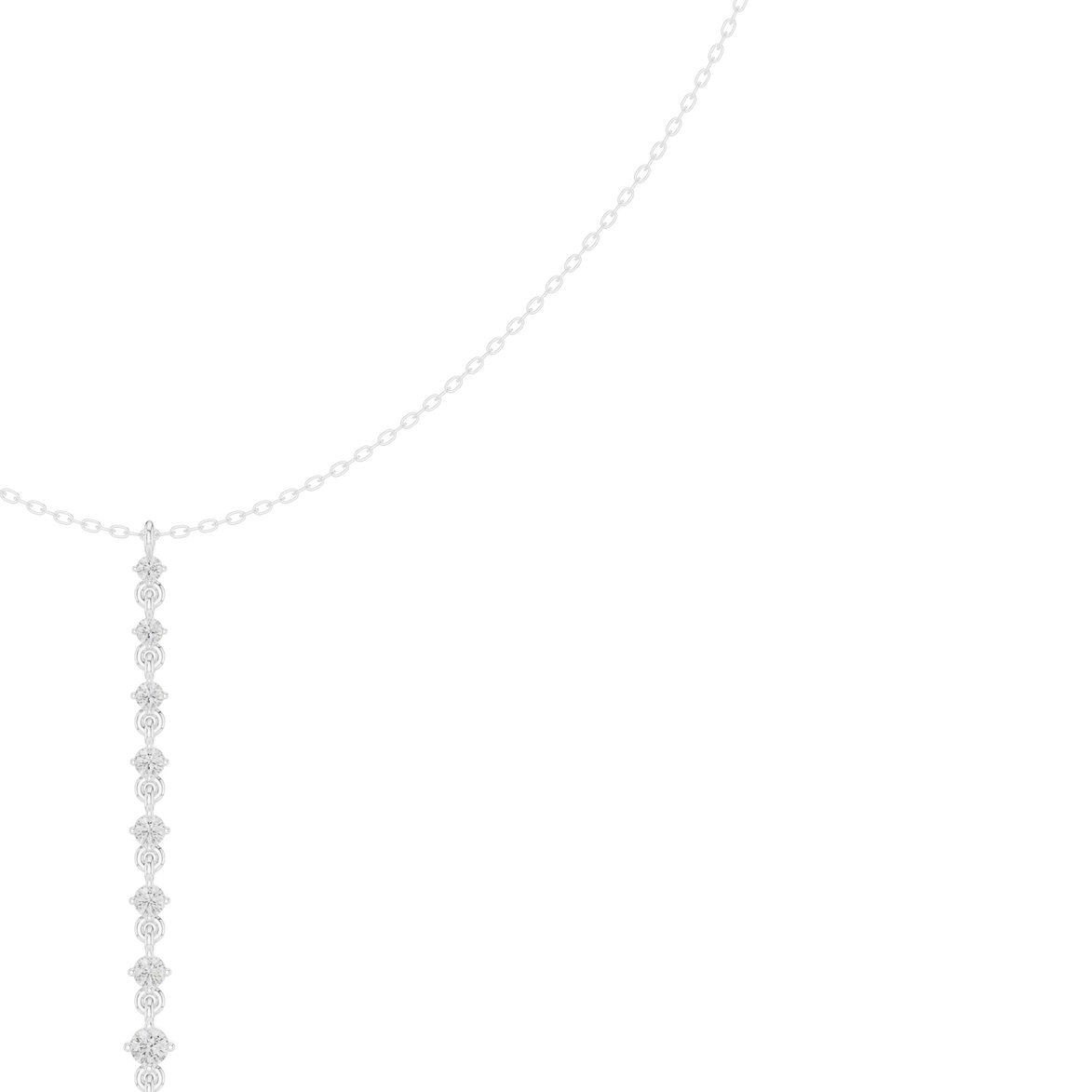 Diamond drop necklace with vertical line pendant design