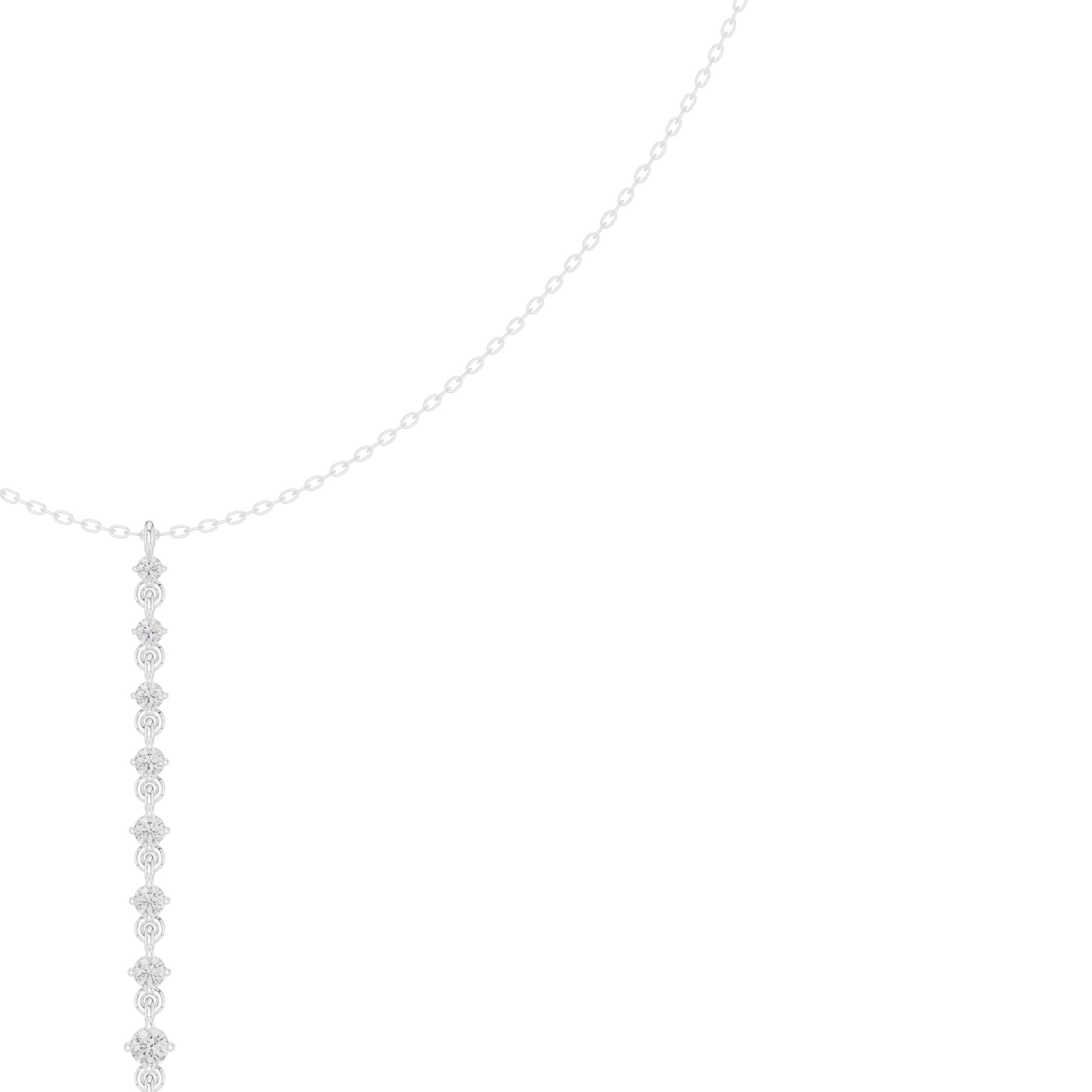 Diamond drop necklace with vertical line pendant design