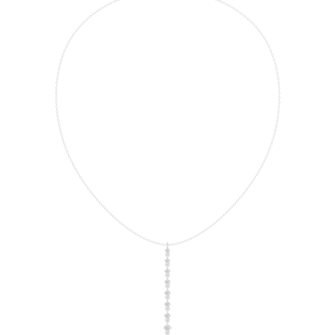 Diamond drop necklace with vertical line pendant design