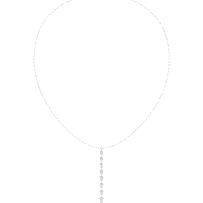 Diamond drop necklace with vertical line pendant design