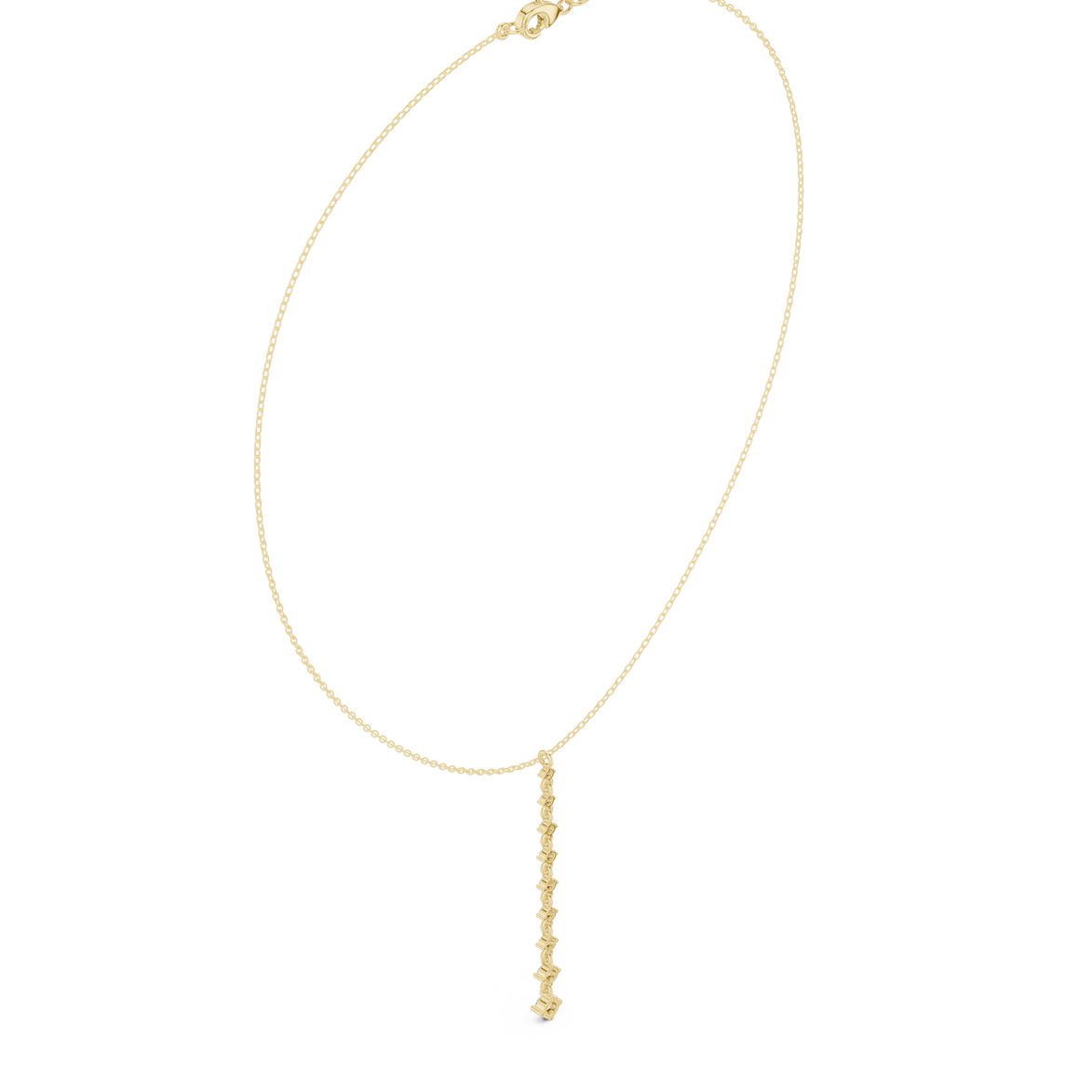 Diamond drop necklace with vertical line pendant design