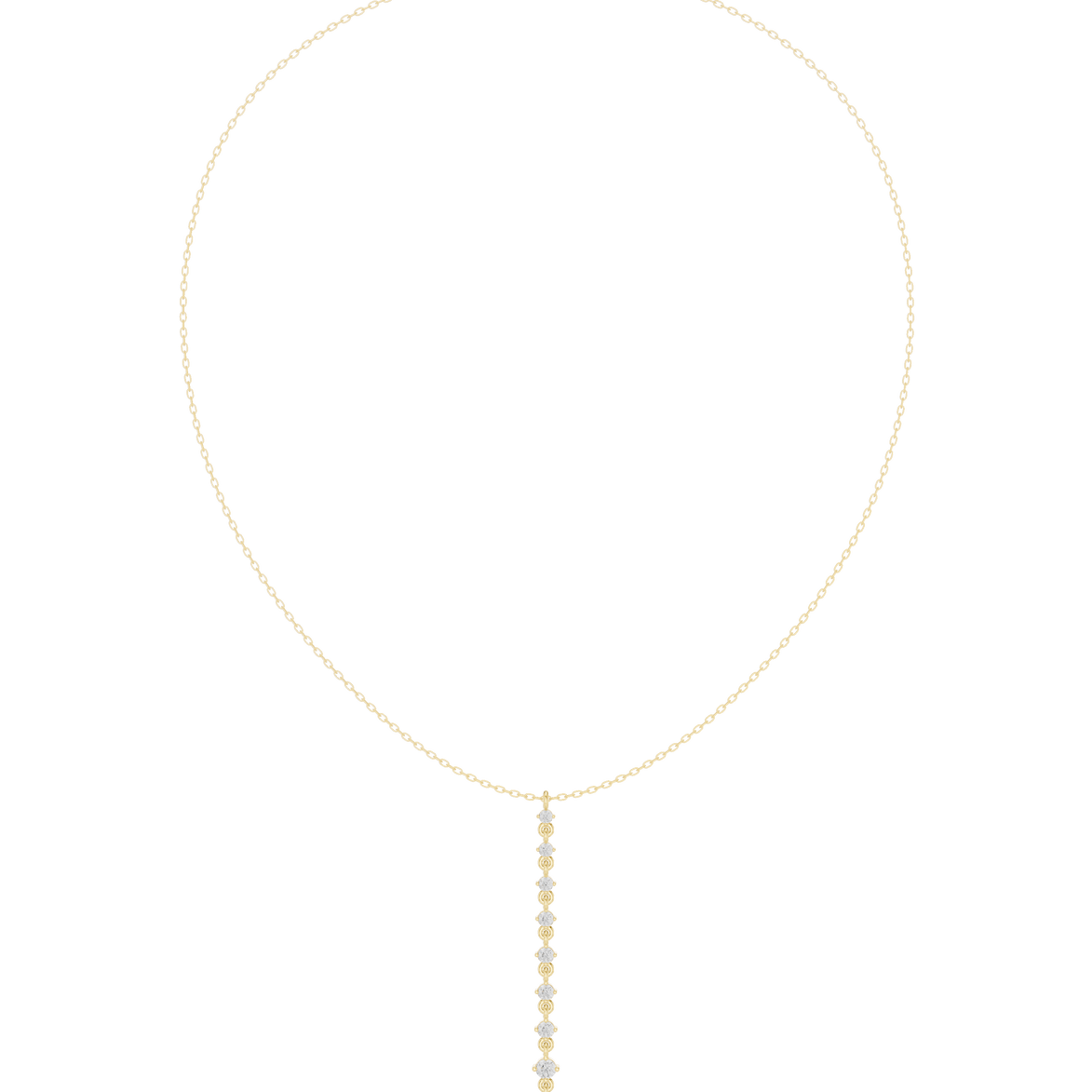 Diamond drop necklace with vertical line pendant design