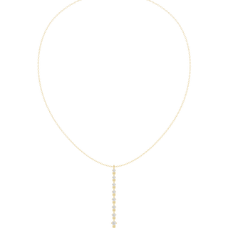 Round lab grown diamond bezel drop necklace in yellow gold