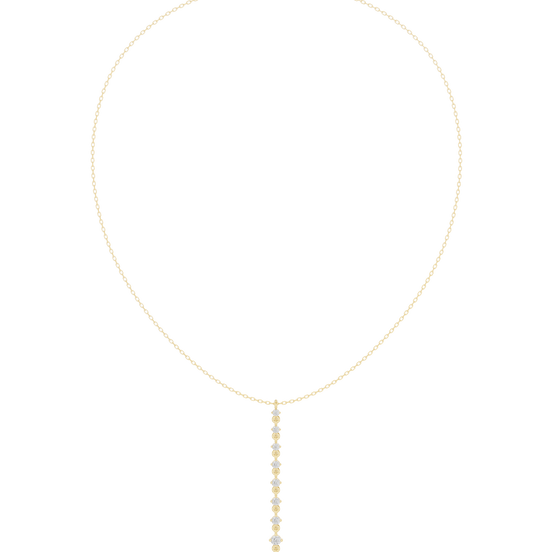 Round lab grown diamond bezel drop necklace in yellow gold