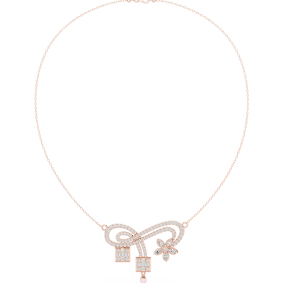 Infinity diamond necklace with floral drop pendant design