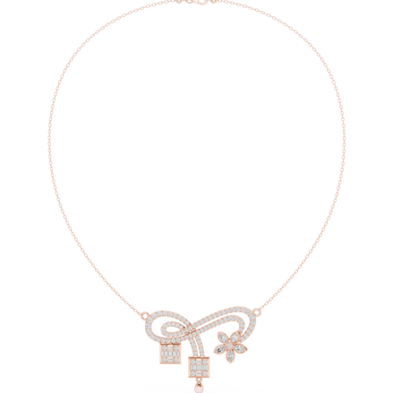 Infinity diamond necklace with floral drop pendant design
