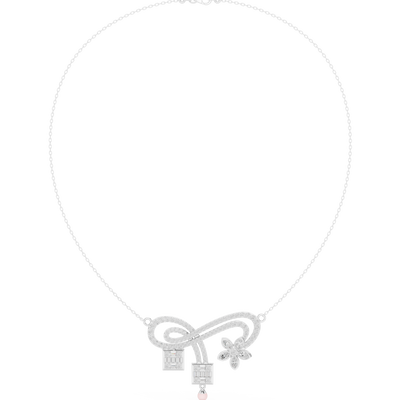 Infinity diamond necklace with floral drop pendant design