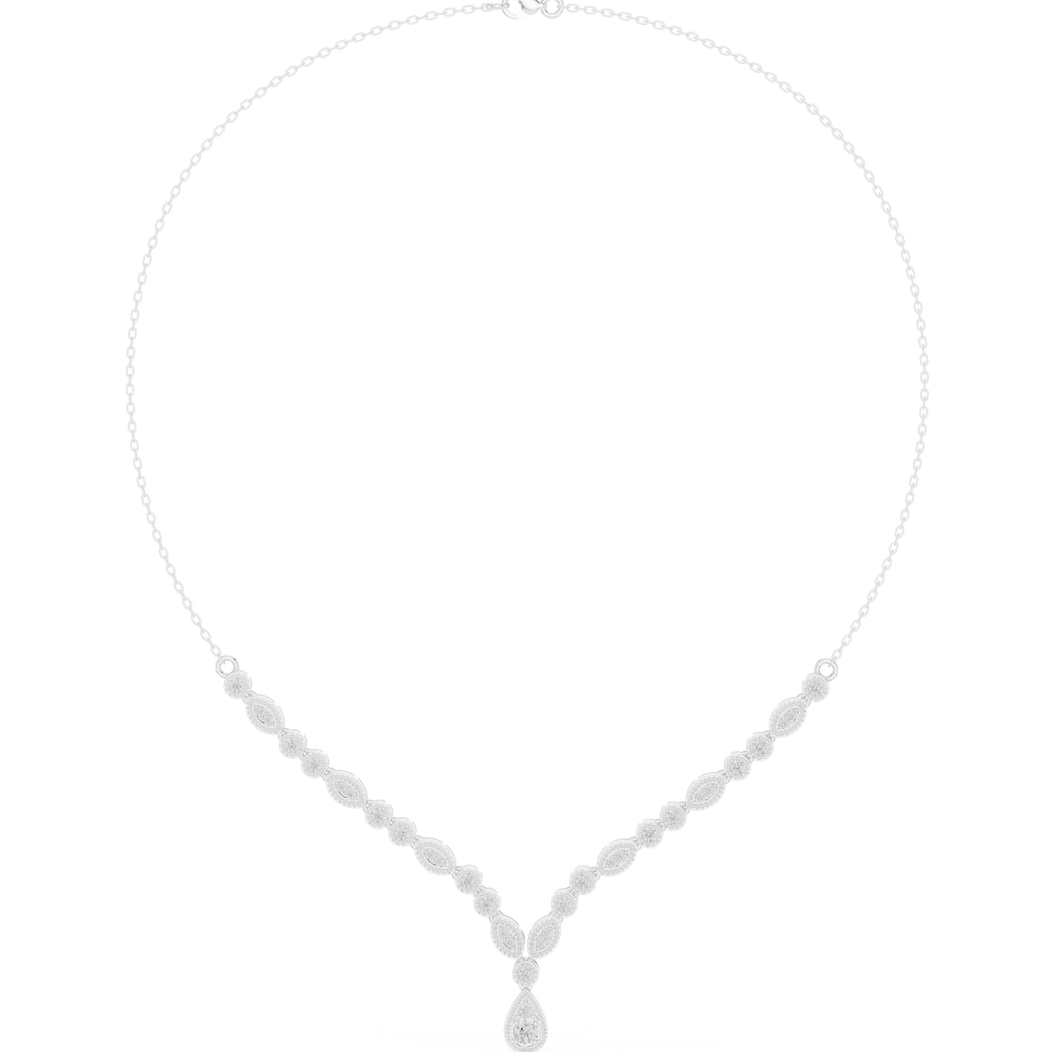 Pear drop diamond necklace
