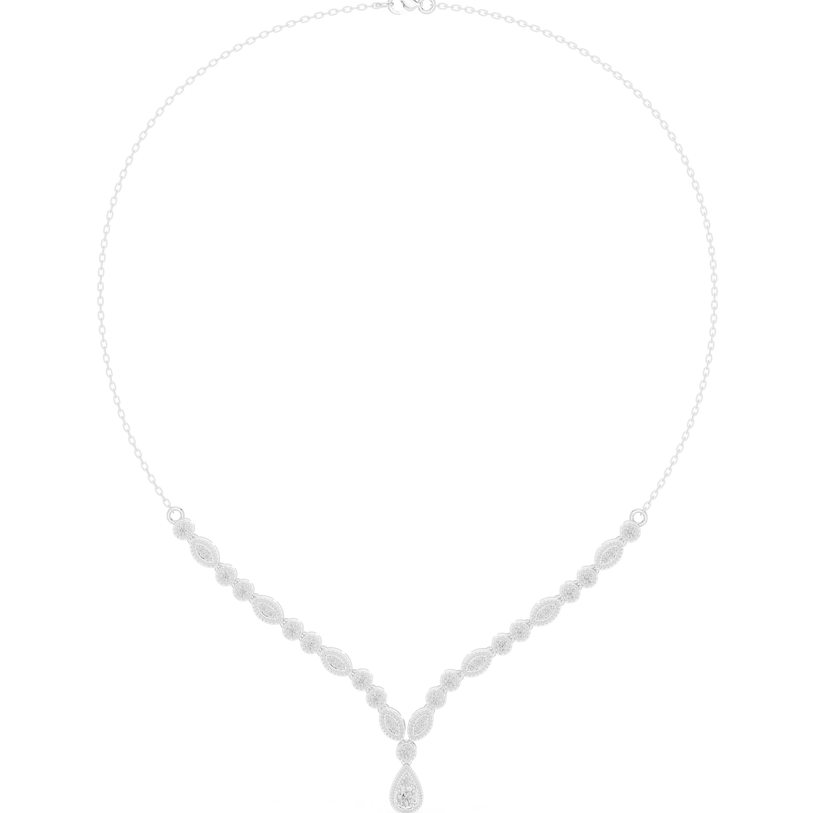 Pear drop diamond necklace