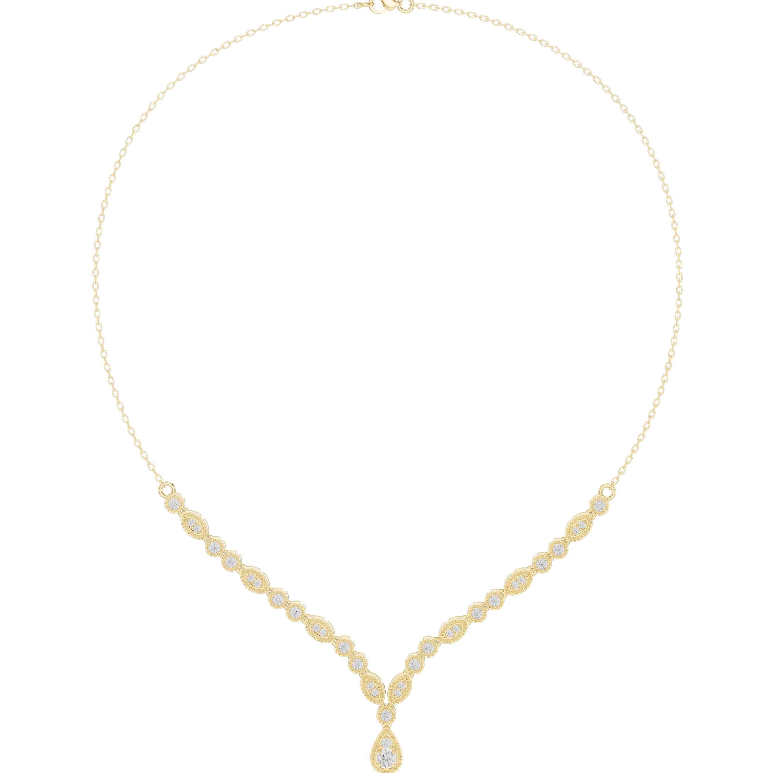 Pear drop diamond necklace