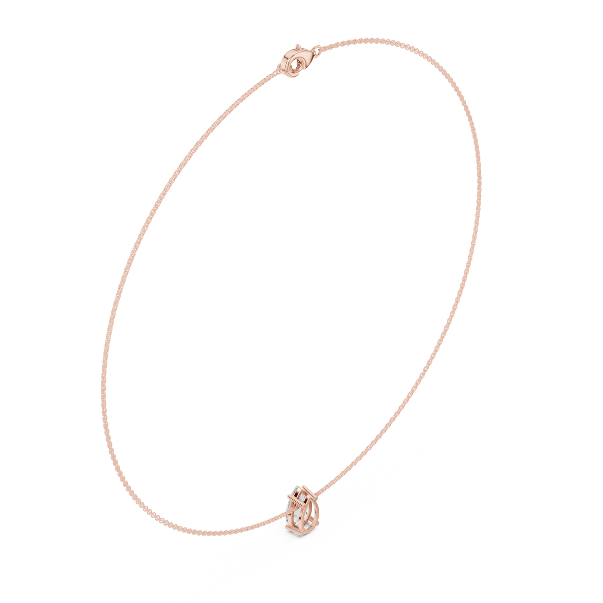 Pear solitaire diamond necklace with minimal pendant design