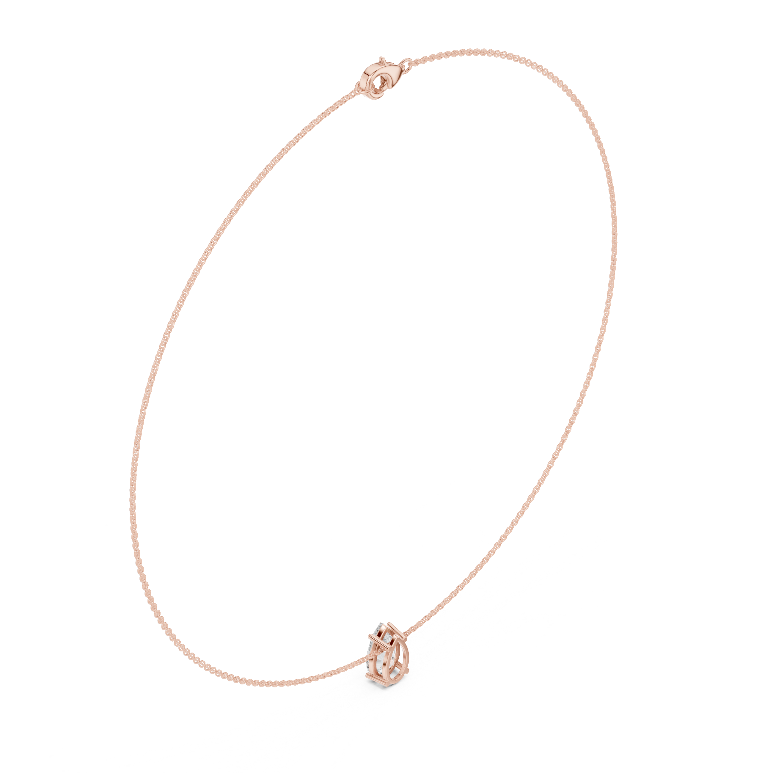 Pear solitaire diamond necklace with minimal pendant design