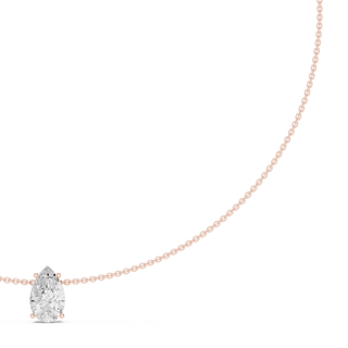 Pear solitaire diamond necklace with minimal pendant design