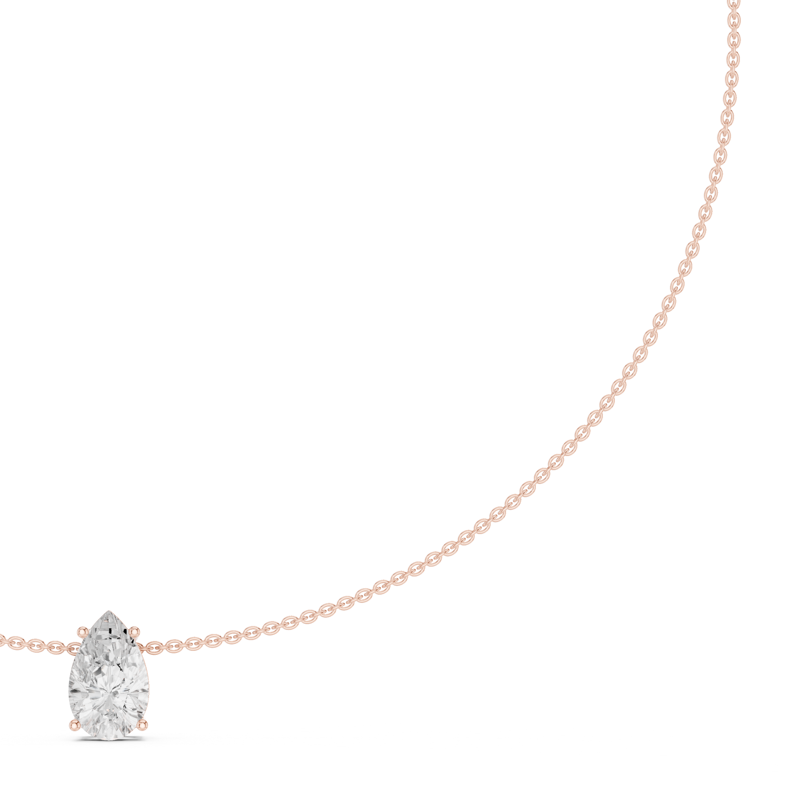 Pear solitaire diamond necklace with minimal pendant design
