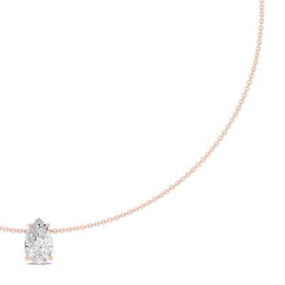 Pear solitaire diamond necklace with minimal pendant design