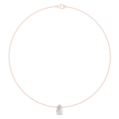 Pear solitaire diamond necklace with minimal pendant design
