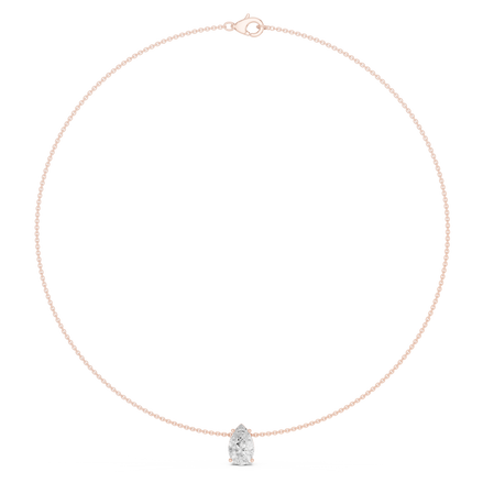 Pear solitaire diamond necklace with minimal pendant design