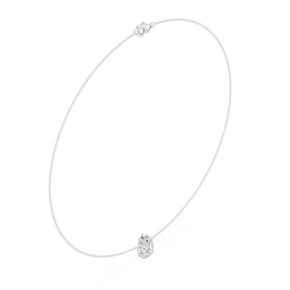 Pear solitaire diamond necklace with minimal pendant design