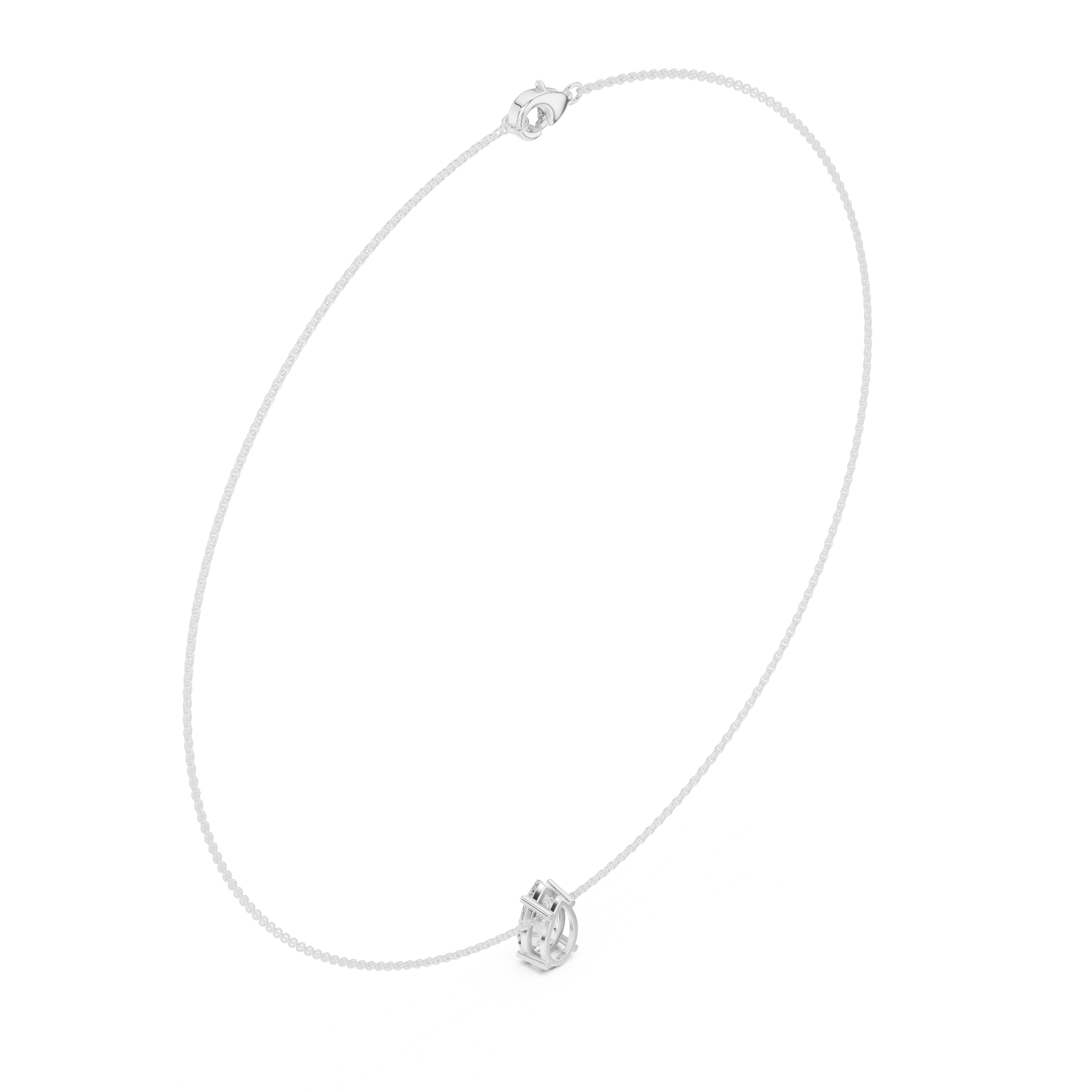 Pear solitaire diamond necklace with minimal pendant design