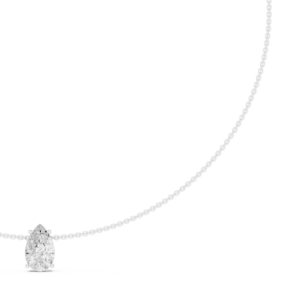 Pear solitaire diamond necklace with minimal pendant design