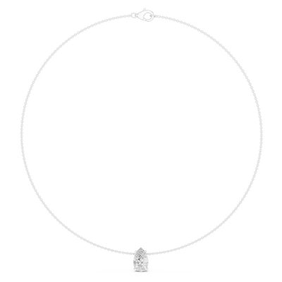 Pear solitaire diamond necklace with minimal pendant design