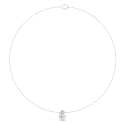 Pear solitaire diamond necklace with minimal pendant design
