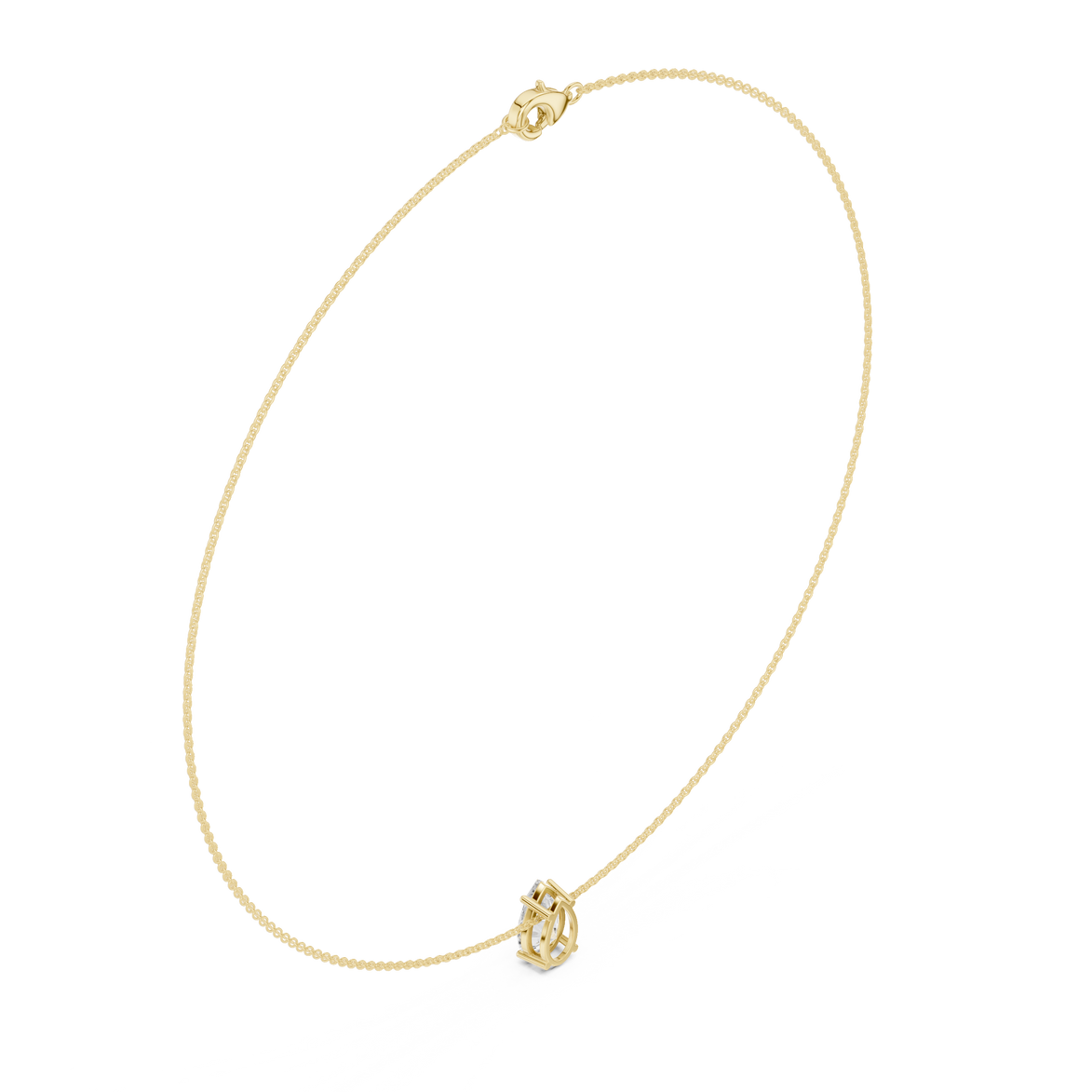 Pear solitaire diamond necklace with minimal pendant design