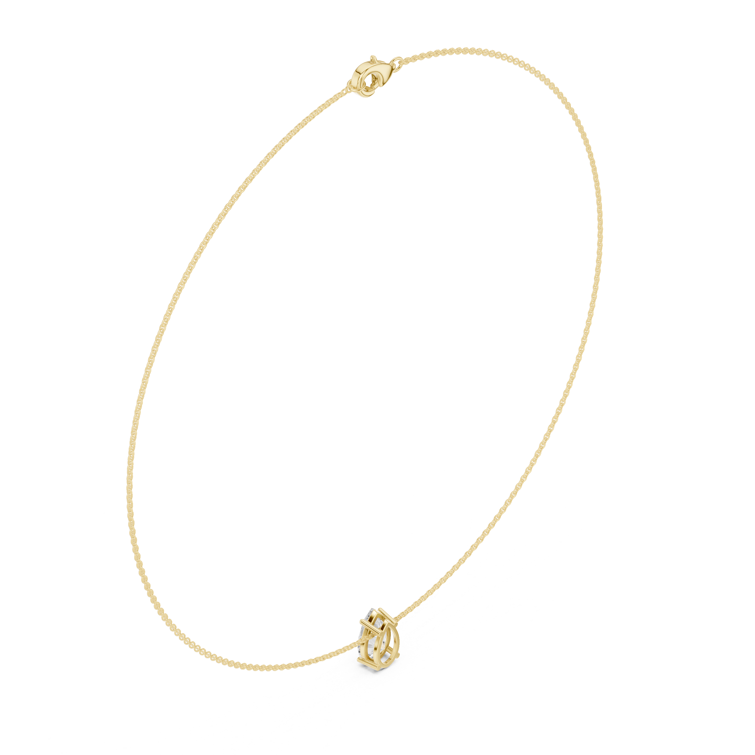 Pear solitaire diamond necklace with minimal pendant design