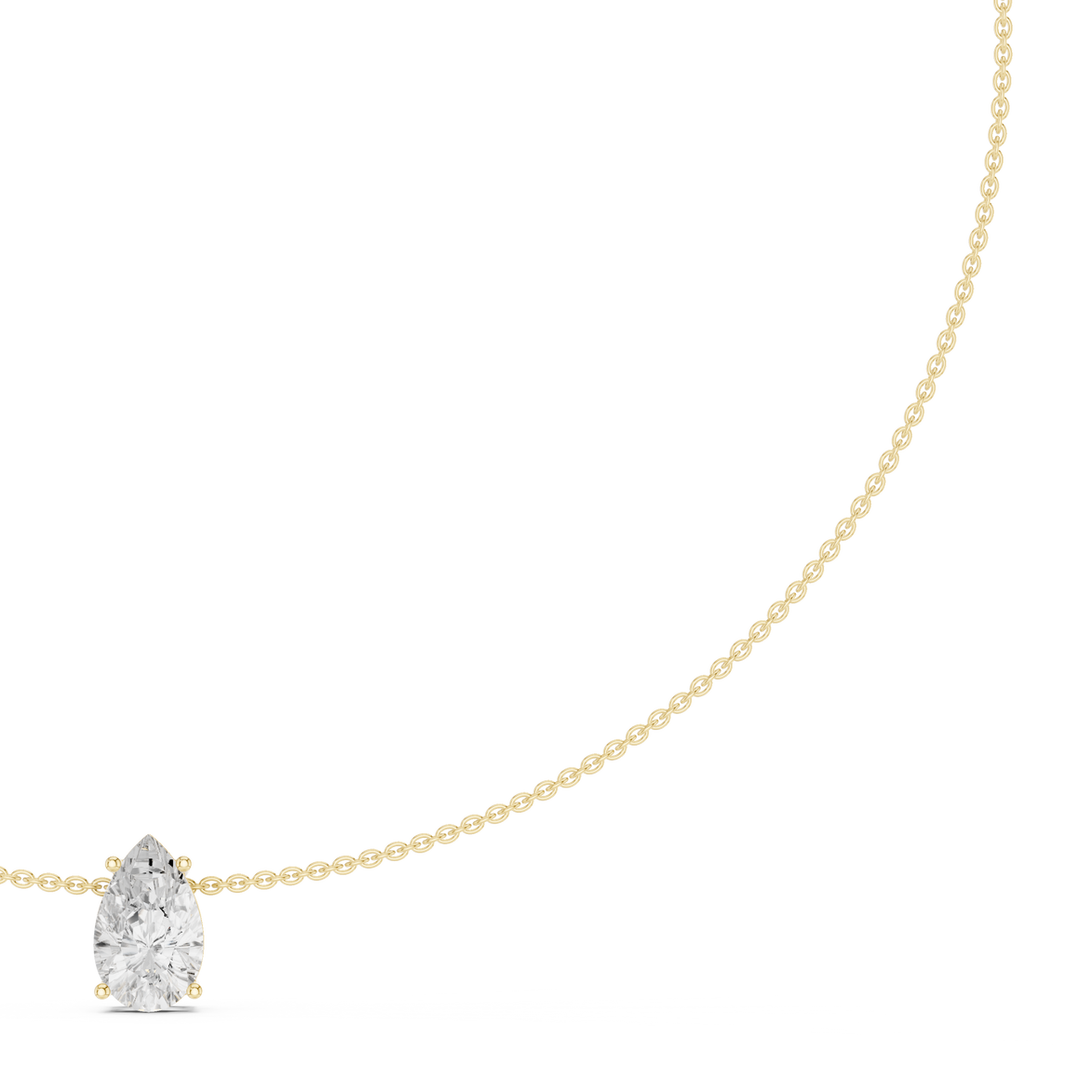 Pear solitaire diamond necklace with minimal pendant design